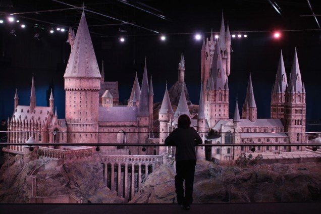 A grande maquete da escola de Hogwarts foi usada nas filmagens da série Harry Potter