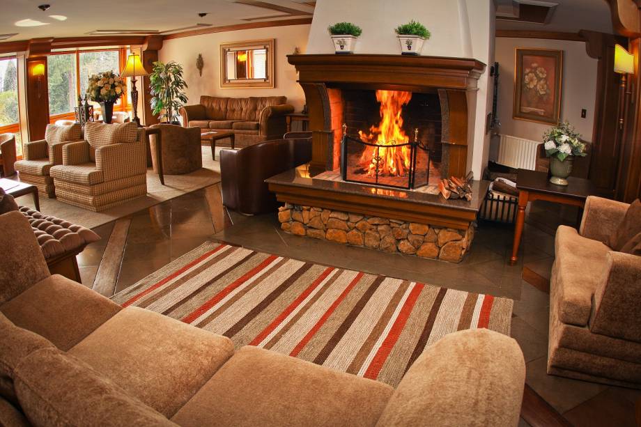 Sala de estar do Hotel Alpestre, Gramado, Rio Grande do Sul