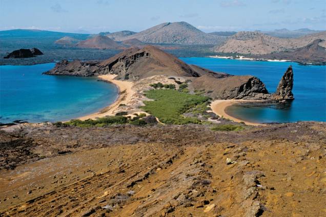 A Ilha Bartolomeu, de origem vulcânica, uma das muitas do Arquipélago de Galápagos