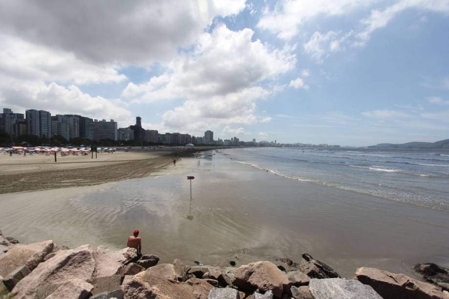 Vista do Parque do Emissário, na praia José Menino, em Santos