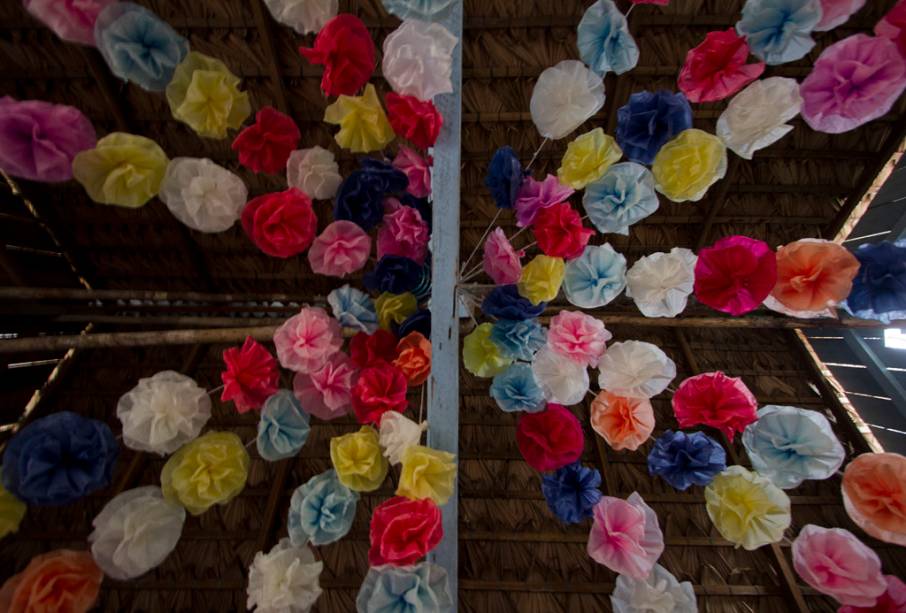 Adorno da capela do Museu do Seringal Vila Paraíso, no Igarapé São João, a 25 minutos de barco de Manaus, Amazonas Adorno da capela do Museu do Seringal Vila Paraíso, no Igarapé São João, a 25 minutos de barco de Manaus, Amazonas