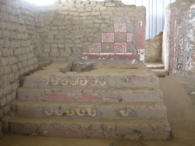 Altar cerimonial na Huaca de la Luna: dali o governante conduzia os rituais de sacrifício Altar cerimonial na Huaca de la Luna: dali o governante conduzia os rituais de sacrifício
