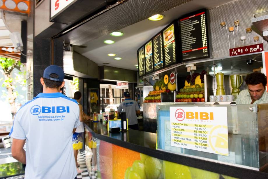 Interior do Bibi Sucos, no Rio de Janeiro