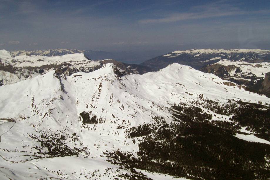 Visão a partir da estação de esqui em Jungfraujoch, Interlaken, Suíça