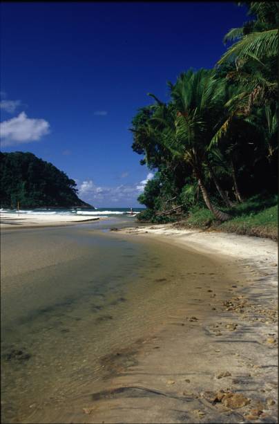Praia de São José, pequenina e marcada pelo encontro do rio com o mar Praia de São José, pequenina e marcada pelo encontro do rio com o mar