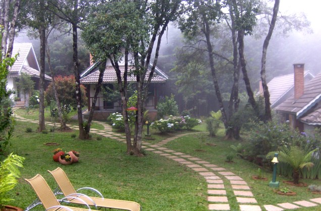 Jardim da pousada Sagarana, em Monte Verde, Minas Gerais