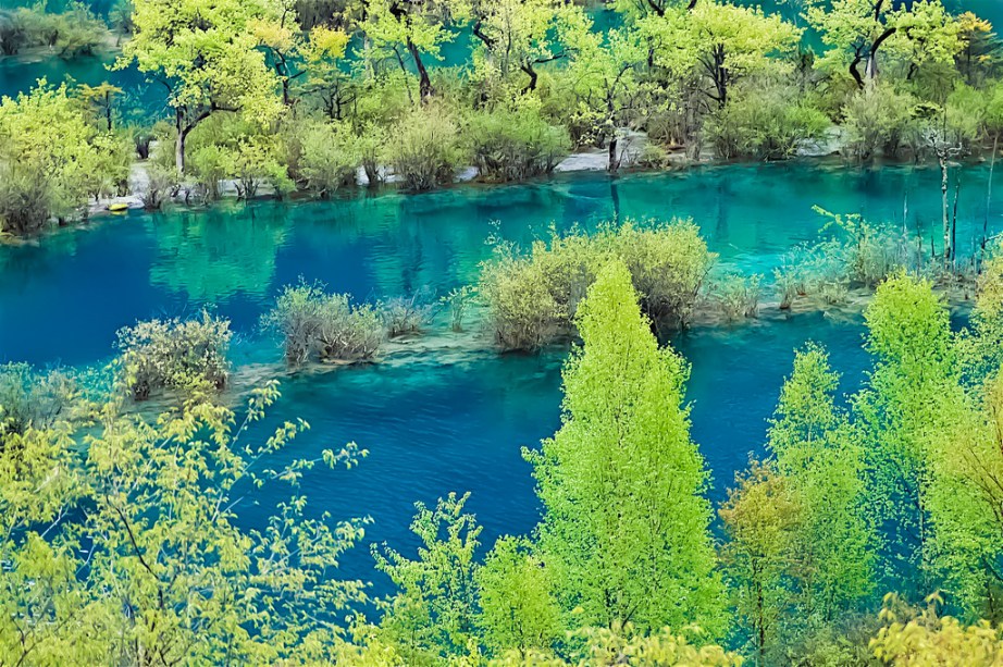 <strong>Jiuzhaigou, Sichuan, China</strong> O Vale Jiuzhaigou é um popular destino para turistas com suas belíssimas cascatas, lagos azuis e montanhas. O cenário durante o outono chega a ser emocionante. <a href="https://www.booking.com/searchresults.pt-br.html?aid=332455&lang=pt-br&sid=eedbe6de09e709d664615ac6f1b39a5d&sb=1&src=index&src_elem=sb&error_url=https%3A%2F%2Fwww.booking.com%2Findex.pt-br.html%3Faid%3D332455%3Bsid%3Deedbe6de09e709d664615ac6f1b39a5d%3Bsb_price_type%3Dtotal%26%3B&ss=China&ssne=Ilhabela&ssne_untouched=Ilhabela&checkin_monthday=&checkin_month=&checkin_year=&checkout_monthday=&checkout_month=&checkout_year=&no_rooms=1&group_adults=2&group_children=0&from_sf=1&ss_raw=China+&ac_position=0&ac_langcode=xb&dest_id=44&dest_type=country&search_pageview_id=a5a173e6a6c40073&search_selected=true&search_pageview_id=a5a173e6a6c40073&ac_suggestion_list_length=5&ac_suggestion_theme_list_length=0" target="_blank" rel="noopener"><em>Busque hospedagens na China no Booking.com</em></a>