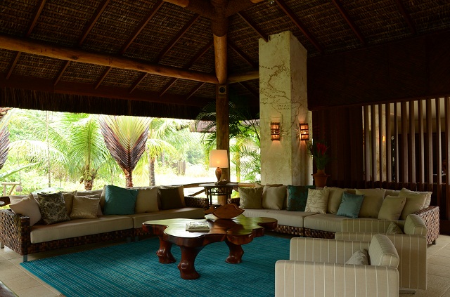 Recepção do Kiaroa Eco-Luxury Resort, em Barra Grande, Maraú (BA)