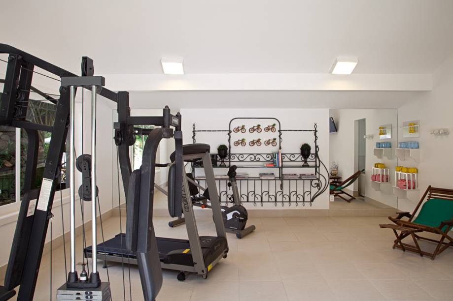 Sala de ginástica da pousada Locanda Della Mimosa, em Petrópolis, Rio de Janeiro