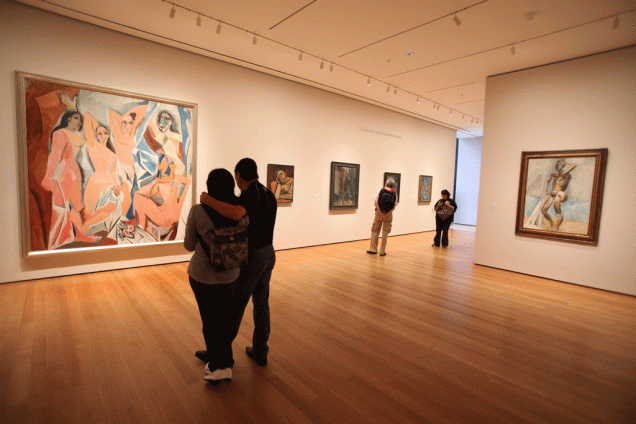 <em>Les Demoiselles d´Avignon</em> e <em>The Bather</em>, obras de Pablo Picasso no MoMA, em Nova York