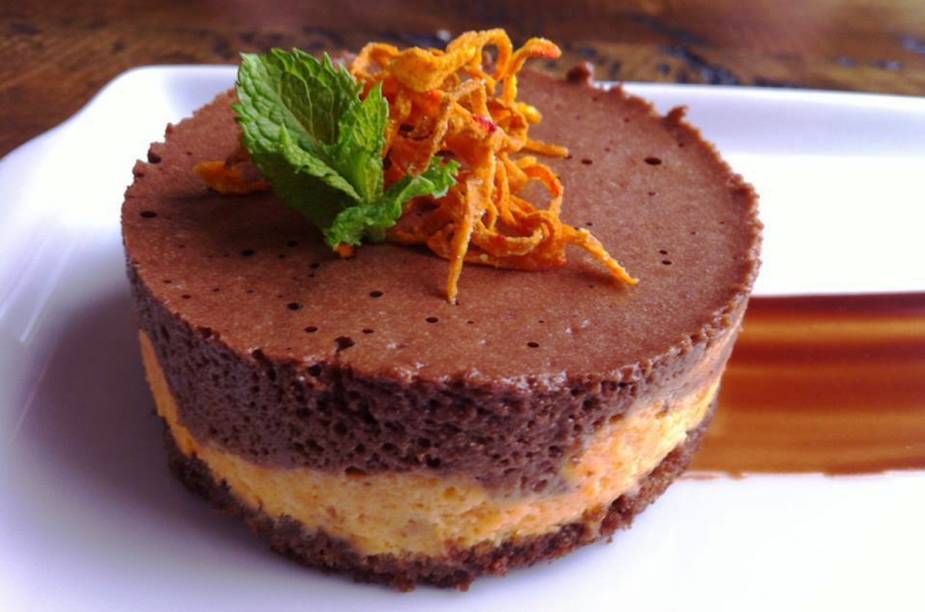 Mousse de chocolate com abóbora e trufas