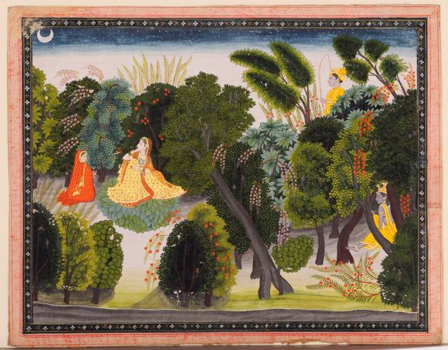 Pintura que representa Radha chorando a separação de Krishna, da exposição Índia! no Centro Cultural Banco do Brasil Pintura que representa Radha chorando a separação de Krishna, da exposição Índia! no Centro Cultural Banco do Brasil