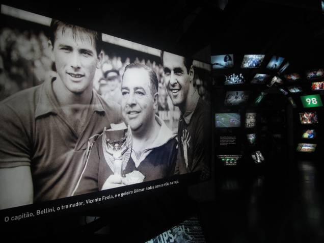 Imagens da Copa do Mundo de 1958, na Suécia, dentro do Museu do Futebol Imagens da Copa do Mundo de 1958, na Suécia, dentro do Museu do Futebol