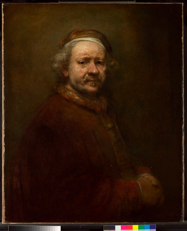 Autorretrato de Rembrandt van Rijn aos 63 anos (detalhe), National Gallery, Londres