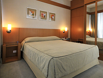 Uma das suítes do <strong>Mercure Nortel</strong>, em <a href="https://viajeaqui.abril.com.br/cidades/br-sp-sao-paulo" rel="São Paulo" target="_blank">São Paulo</a>