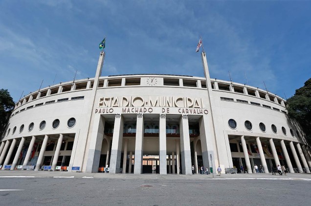 Fachada do estádio do Pacaembu, em São Paulo (SP)