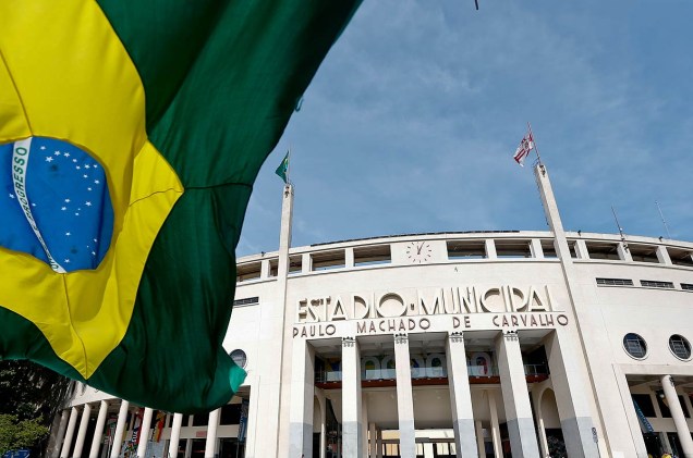 O Museu do Futebol fica embaixo de uma das arquibancadas do estádio do Pacaembu, em São Paulo (SP)