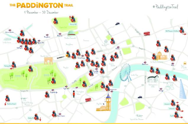 Mapa da localização das estátuas do Paddington Bear (veja a imagem maior <a href="https://msalx.viajeaqui.abril.com.br/2014/11/10/0836/6htnN/paddington-trail-front-map_a4-final-hi-res.jpeg?1415615826" rel="aqui" target="_blank">aqui</a>) Mapa da localização das estátuas do Paddington Bear (veja a imagem maior <a href="https://msalx.viajeaqui.abril.com.br/2014/11/10/0836/6htnN/paddington-trail-front-map_a4-final-hi-res.jpeg?1415615826" rel="aqui" target="_blank">aqui</a>)