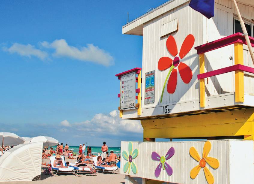 Posto de salva-vidas em South Beach: cartão-postal Posto de salva-vidas em South Beach: cartão-postal