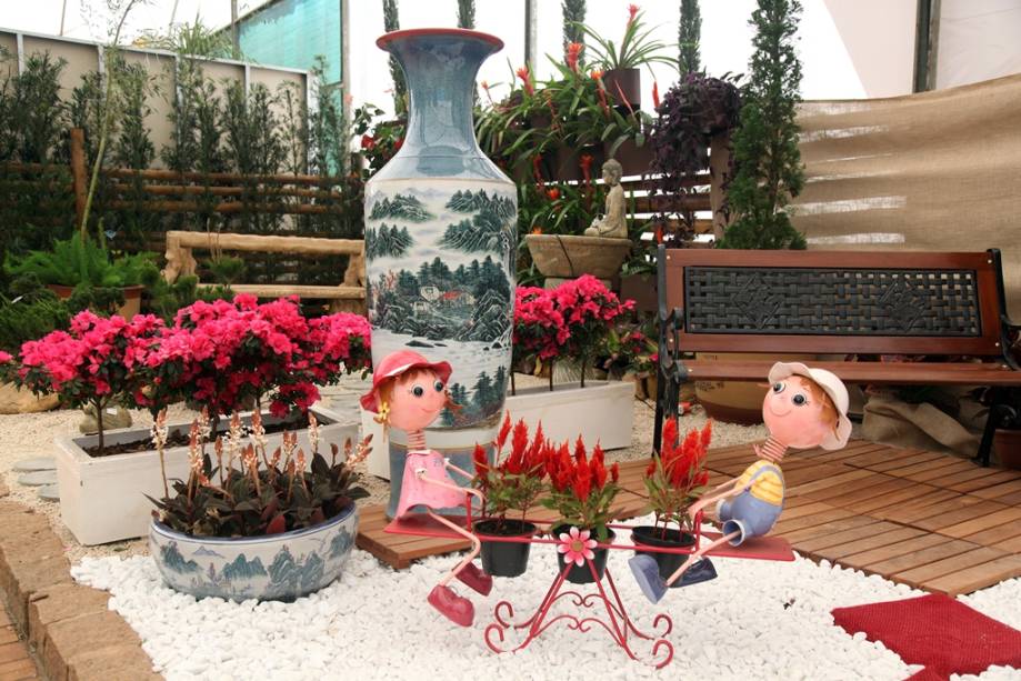 O ambiente Paraíso das Águas faz parte das exposições de paisagismo da Expoflora, em Holambra O ambiente Paraíso das Águas faz parte das exposições de paisagismo da Expoflora, em Holambra