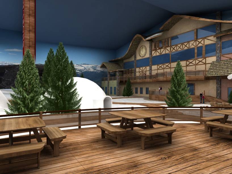 Estação de esqui no parque Estação de esqui no parque