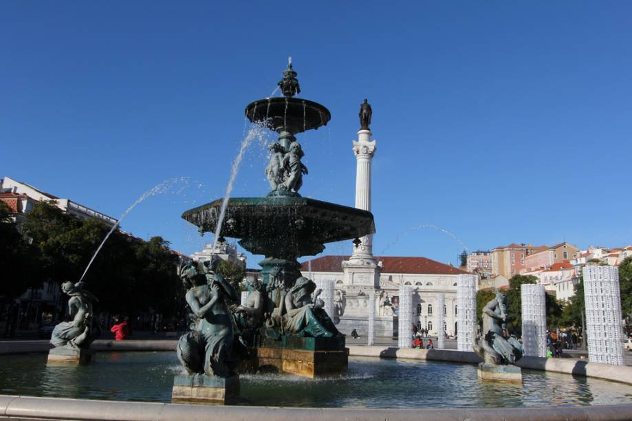 Praça Rossio ou Praça Dom Pedro IV em Lisboa, Portugal