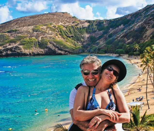 “Foi um deleite nadar na <strong>Praia de Hanauma Bay</strong>, em Oahu, no Havaí.” — <strong>Cláudio Pinto e Marcia Camões</strong>, de Brasília, DF