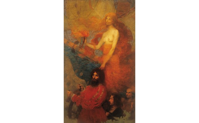 A Providência Guia Cabral (1899), obra de Eliseu Visconti, em exibição na Pinacoteca do Estado de São Paulo