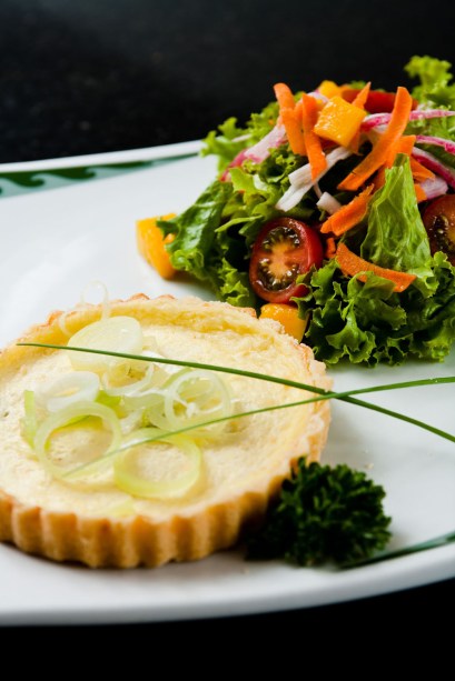 Quiche de alho poró do Bibi Sucos, no Rio de Janeiro