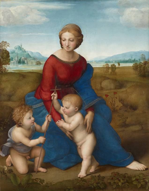 A Virgem do Prado (detalhe), Rafael, no Kunsthistorisches Museum de Viena