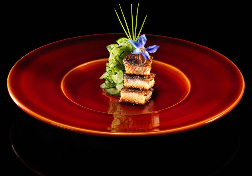 Kinoshita Unazaku, salada de pepino com enguia ao molho ponzu, do restaurante Kinoshita, em São Paulo (SP)