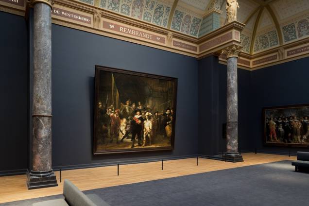 Ronda Noturna, de Rembrandt van Rijn, o grande destaque do acervo do <a href="http://viajeaqui.abril.com.br/estabelecimentos/holanda-amsterda-atracao-rijksmuseum" rel="Rijksmuseum" target="_blank">Rijksmuseum</a>