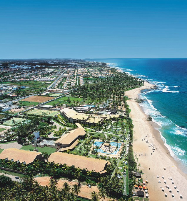 Vista aérea da Praia de Itapuã, que serviu de inspiração para canções de Caetano Veloso e Vinícius de Moraes