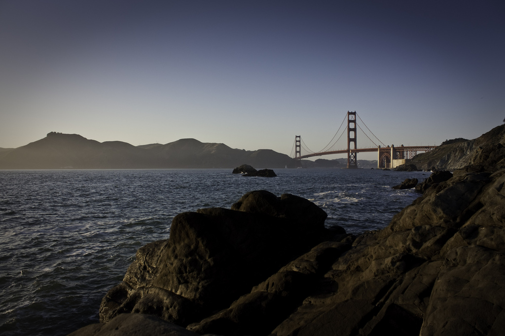 Vista da Golden Gate Bridge a partir de Baker Beach