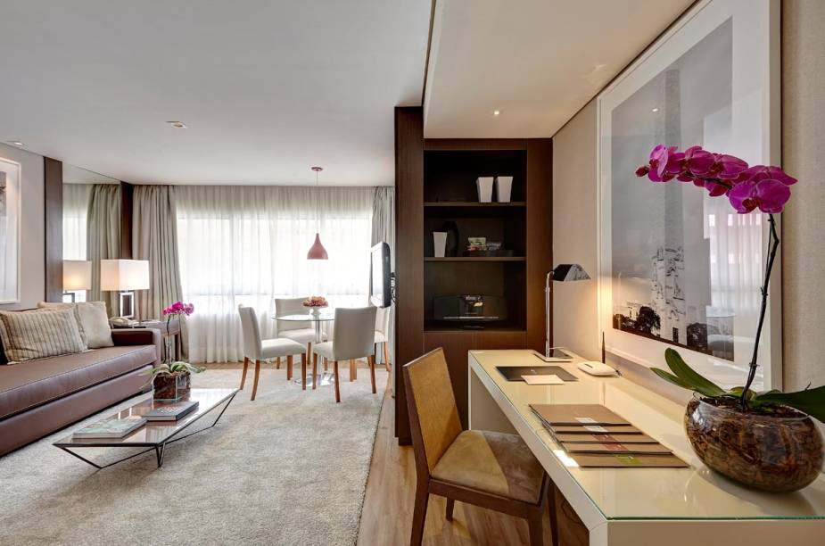 Uma das suítes do hotel, com 66 m² Uma das suítes do hotel, com 66 m²