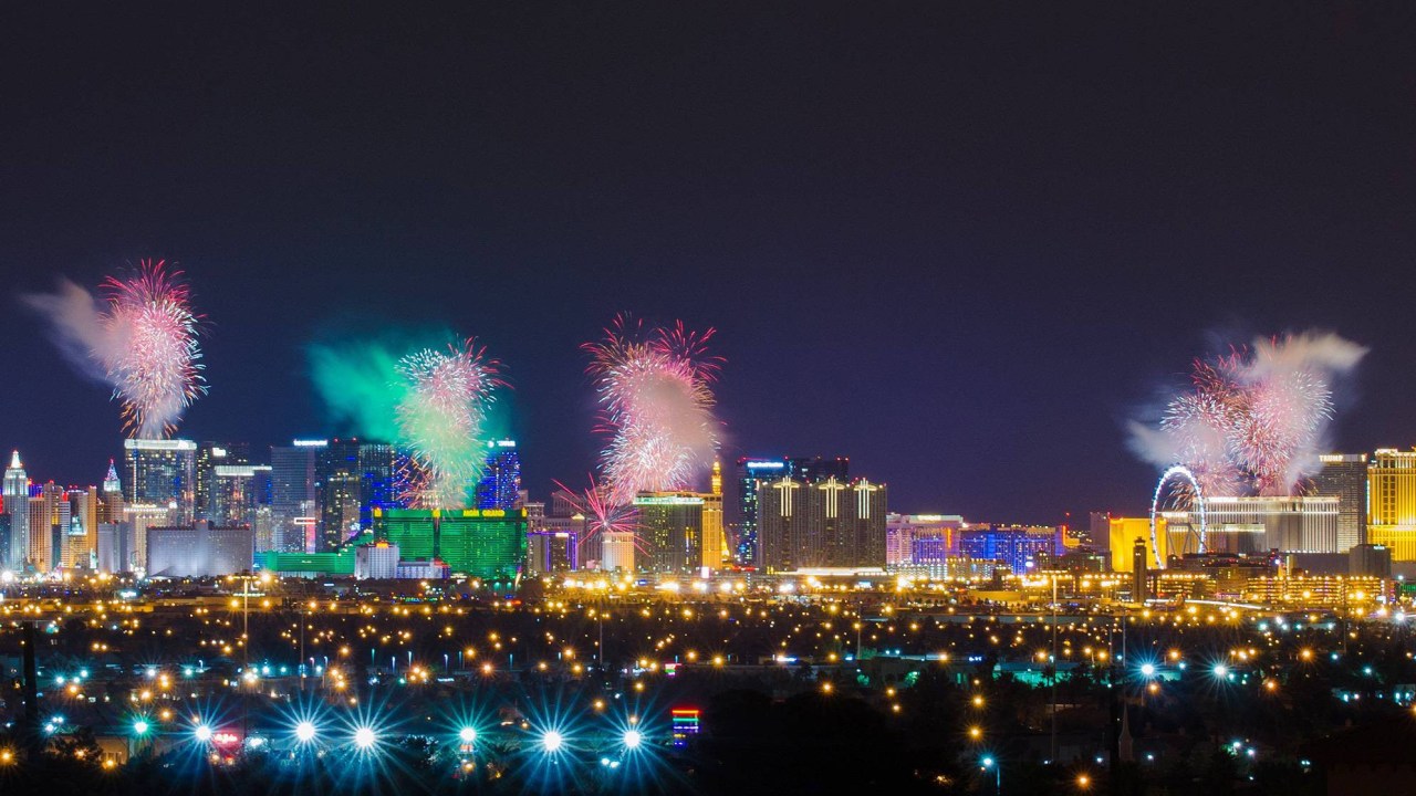 Las Vegas no Ano Novo, Réveillon, Estados Unidos, fogos de artifício