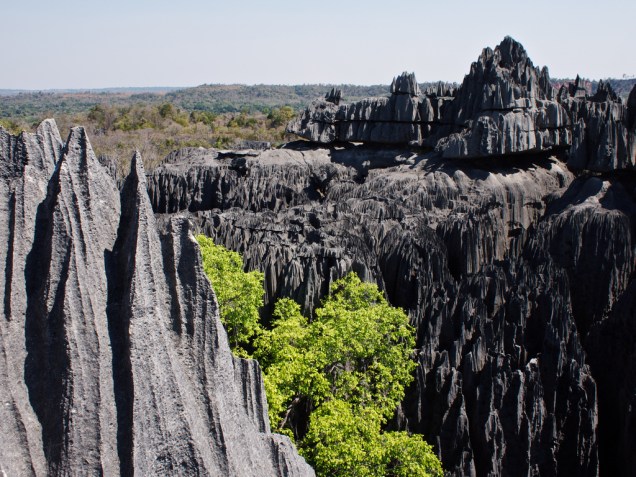 <strong>Tsingy de Bemaraha, Madagascar</strong>Listada como parte da lista de Patrimônios da Unesco, este é um parque único por sua fauna, flora e formações geológicas