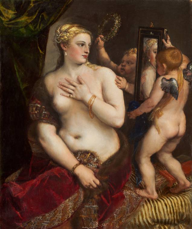 Vênus Com Espelho (detalhe), Ticiano, 1555