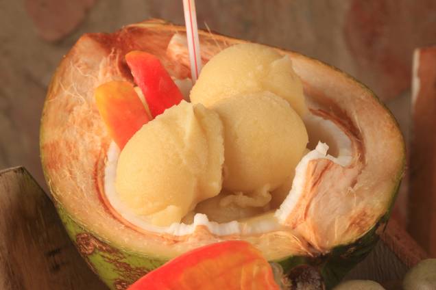 Sorvete de caju com água de coco da sorveteria Vero, no Rio de Janeiro Sorvete de caju com água de coco da sorveteria Vero, no Rio de Janeiro