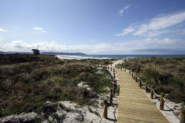 Não há lei que proíba o naturismo em praias na <a href="http://viajeaqui.abril.com.br/paises/nova-zelandia" target="_blank">Nova Zelândia</a>, mas, claro, convém ter bom senso. Os 9 quilômetros da Waihi Beach têm areia branquinha e mar seguro para <strong>surfe</strong>. Como é uma praia popular, os nudistas preferem manter distância da entrada, no primeiro estacionamento próximo a residências, e caminhar para o norte da orla