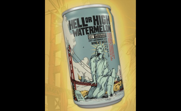 A americana <strong>Hell or High Watermelon Wheat Beer</strong>, que contém suco de melancia, se apresenta como uma cerveja sem fronteiras: "nem um obstáculo é suficiente, nenhuma fruta é impossível", dizem. O teor alcoólico é de 4,9%