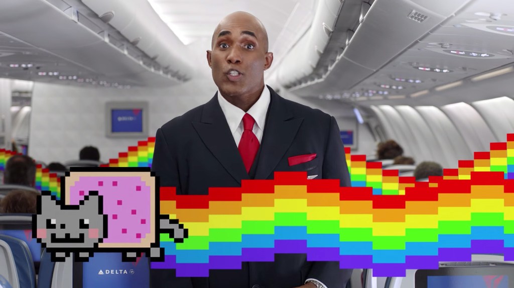 Vídeo segurança voo Delta Airlines memes