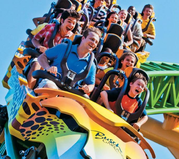 A alucinante Cheetah Hunt, no Busch Gardens, em Tampa Bay A alucinante Cheetah Hunt, no Busch Gardens, em Tampa Bay