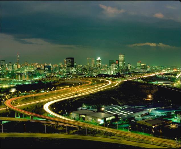 Vista aérea de Johannesburgo, a capital econômica da África do Sul, onde vivem 8 milhões de pessoas