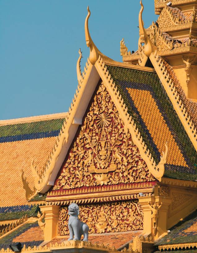 Telhado do Royal Palace, postal de Phnom Penh Telhado do Royal Palace, postal de Phnom Penh