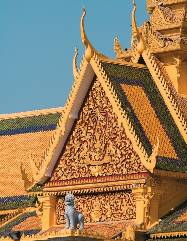 Telhado do Royal Palace, postal de Phnom Penh