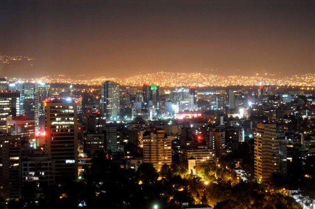 Vista noturna da Cidade do México
