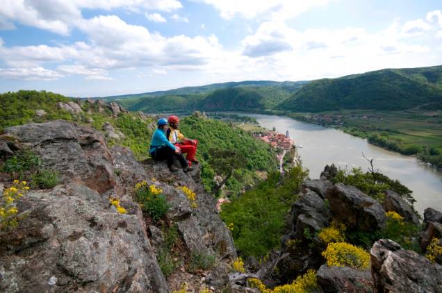 O trecho do Danúbio entre as cidades de Melk e Krems, na Áustria, é conhecido como Wachau, listado como patrimônio da humanidade pela Unesco O trecho do Danúbio entre as cidades de Melk e Krems, na Áustria, é conhecido como Wachau, listado como patrimônio da humanidade pela Unesco