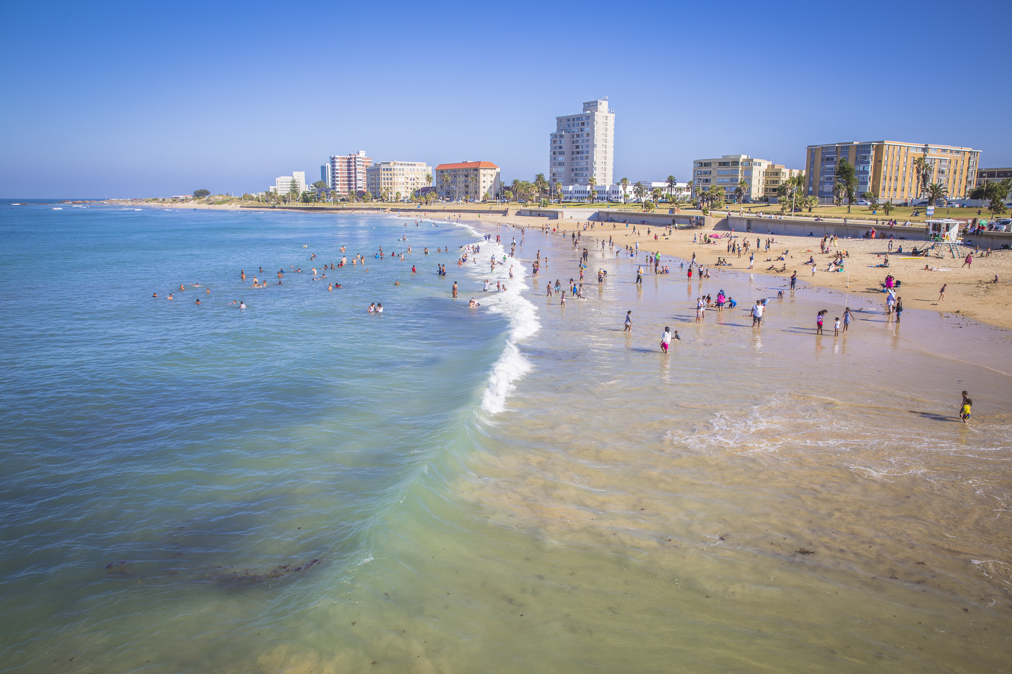 Olha a praia em Port Elizabeth!
