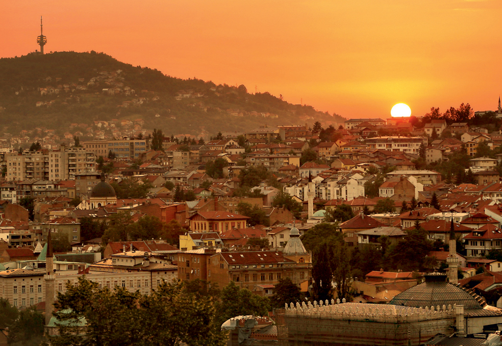 Fim de tarde memor&aacute;vel em Sarajevo, B&oacute;snia- Herzegovina